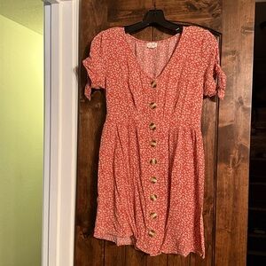 Sky and Sparrow Coral Floral Dress